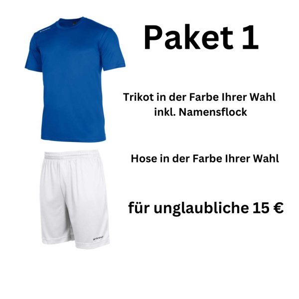 Schulkinder-Paket 1 - Trikot mit Namensflock + Hose